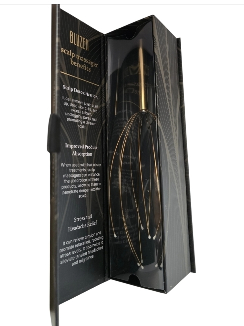Bluzen Scalp Massager 12 Dynamic & Flexible Wire Fingers Healthy Scalp& Hair NEW